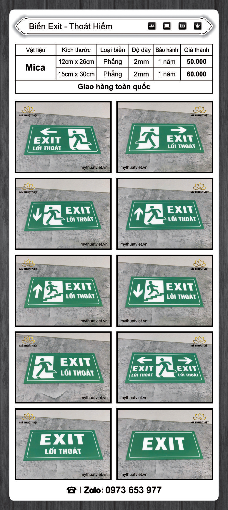 Biển Exit - Thoát Hiểm
